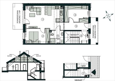 rzut mieszkanie na sprzedaż 55m2 mieszkanie Pogórze, Feliksa Dorsza