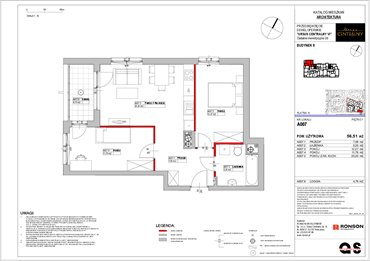 rzut mieszkanie na sprzedaż 57m2 mieszkanie Warszawa, Ursus, ul. Gierdziejewskiego 23