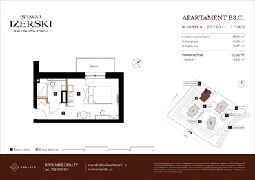 rzut mieszkanie na sprzedaż 23m2 mieszkanie Świeradów Zdrój, Senatoryjna/Szkolna