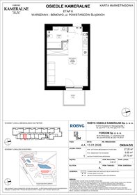 rzut mieszkanie na sprzedaż 27m2 mieszkanie Warszawa, Powstańców Śląskich