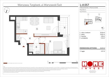 rzut mieszkanie na sprzedaż 40m2 mieszkanie Warszawa, Targówek, ul. Warszawski Świt