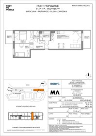 rzut mieszkanie na sprzedaż 63m2 mieszkanie Wrocław, Fabryczna, Białowieska 91a