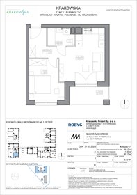rzut mieszkanie na sprzedaż 39m2 mieszkanie Wrocław, Krzyki, Krakowska 112