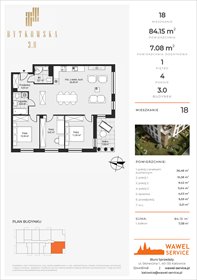 rzut mieszkanie na sprzedaż 84m2 mieszkanie Katowice, Bytkowska 107