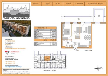 rzut mieszkanie na sprzedaż 50m2 mieszkanie Kraków, Krowodrza, Papierni Prądnickich 48