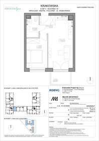 rzut mieszkanie na sprzedaż 39m2 mieszkanie Wrocław, Krzyki, Krakowska 112