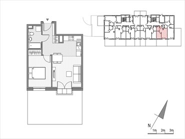 rzut mieszkanie na sprzedaż 39m2 mieszkanie Kraków, ul.Glogera 9,11