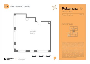 rzut mieszkanie na sprzedaż 84m2 mieszkanie Gdańsk, Morena, Piekarnicza 6
