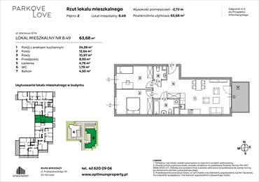 rzut mieszkanie na sprzedaż 64m2 mieszkanie Łódź, Bałuty-Doły, ul. Górnicza 12/14