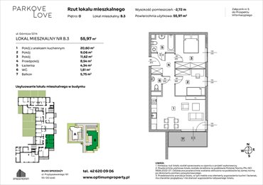 rzut mieszkanie na sprzedaż 56m2 mieszkanie Łódź, Bałuty-Doły, ul. Górnicza 12/14