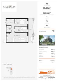 rzut mieszkanie na sprzedaż 64m2 mieszkanie Katowice, Bogucice - Dąbrówka Mała, Wiertnicza 32