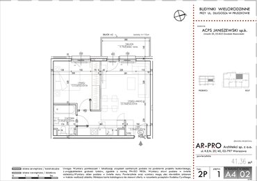 rzut mieszkanie na sprzedaż 41m2 mieszkanie Pruszków, Bąki, Długosza 42