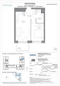 rzut mieszkanie na sprzedaż 37m2 mieszkanie Wrocław, Krzyki, Krakowska 112