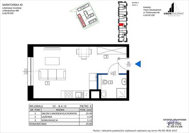 rzut mieszkanie na sprzedaż 30m2 mieszkanie Łódź, Retkinia, Maratońska 49C