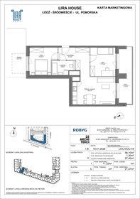 rzut mieszkanie na sprzedaż 56m2 mieszkanie Łódź, Pomorska 108