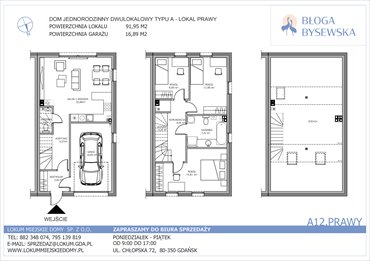 rzut dom na sprzedaż 109m2 dom Gdańsk, Kokoszki, Geologów