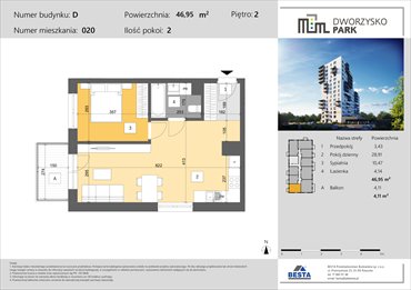 rzut mieszkanie na sprzedaż 47m2 mieszkanie Rzeszów, Przybyszówka, Dworzysko