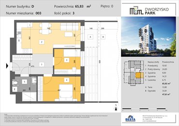 rzut mieszkanie na sprzedaż 66m2 mieszkanie Rzeszów, Przybyszówka, Dworzysko