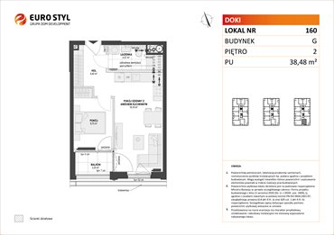 rzut mieszkanie na sprzedaż 38m2 mieszkanie Gdańsk, Śródmieście, ks. Jerzego Popiełuszki/Rybaki Górne