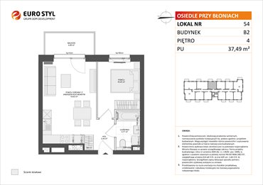 rzut mieszkanie na sprzedaż 37m2 mieszkanie Rumia, Janowo, Błoń Janowskich