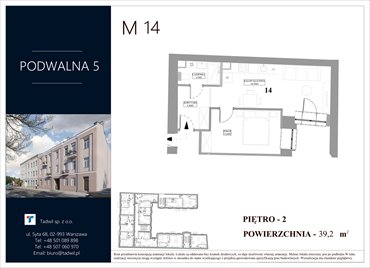 rzut mieszkanie na sprzedaż 39m2 mieszkanie Radom, Śródmieście, Podwalna 5