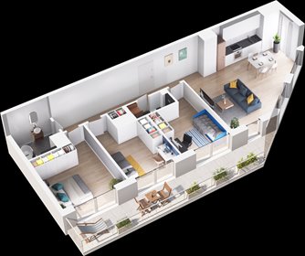 rzut mieszkanie na sprzedaż 80m2 mieszkanie Poznań, Łazarz, ul. Kolejova 1a-d