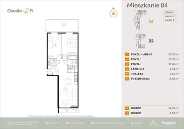 rzut mieszkanie na sprzedaż 64m2 mieszkanie Kraków, Rzemieślnicza 22-24
