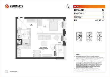 rzut mieszkanie na sprzedaż 42m2 mieszkanie Gdańsk, Śródmieście, ks. Jerzego Popiełuszki/Rybaki Górne