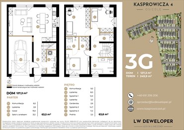 rzut dom na sprzedaż 127m2 dom Łódź, Jana Kasprowicza 4