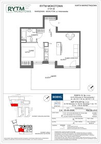 rzut mieszkanie na sprzedaż 43m2 mieszkanie Warszawa, Mokotów, Antoniewska 3B