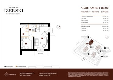 rzut mieszkanie na sprzedaż 43m2 mieszkanie Świeradów Zdrój, Senatoryjna/Szkolna