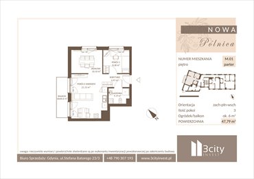 rzut mieszkanie na sprzedaż 48m2 mieszkanie Gdańsk, Jasień, Pólnicy 4