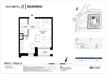 rzut mieszkanie na sprzedaż 33m2 mieszkanie Kraków, Krowodrza, ul. Mazowiecka 21