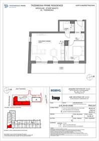 rzut mieszkanie na sprzedaż 48m2 mieszkanie Wrocław, Stare Miasto, Trzemeska
