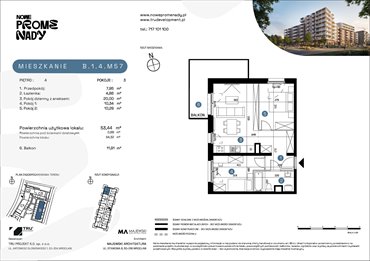 rzut mieszkanie na sprzedaż 53m2 mieszkanie Wrocław, Kleczków, ul. Czochralskiego/ Miłosza