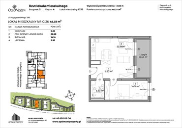 rzut mieszkanie na sprzedaż 46m2 mieszkanie Łódź, Widzew, Przybyszewskiego 292-300