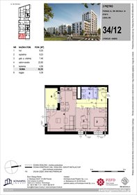 rzut mieszkanie na sprzedaż 52m2 mieszkanie Poznań, Komandoria, Świętego Michała 36