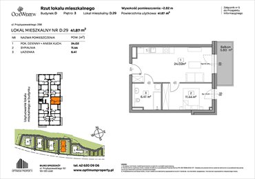 rzut mieszkanie na sprzedaż 42m2 mieszkanie Łódź, Widzew, Przybyszewskiego 292-300