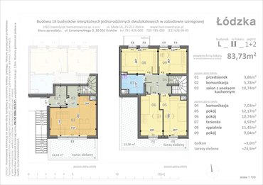 rzut mieszkanie na sprzedaż 84m2 mieszkanie Kraków, Łódzka