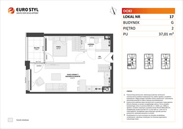 rzut mieszkanie na sprzedaż 37m2 mieszkanie Gdańsk, Śródmieście, ks. Jerzego Popiełuszki/Rybaki Górne