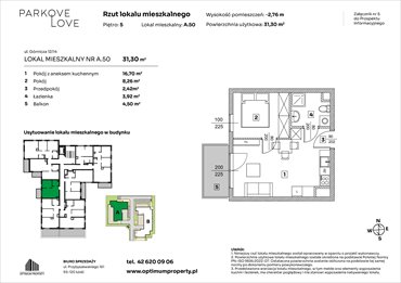 rzut mieszkanie na sprzedaż 31m2 mieszkanie Łódź, Bałuty-Doły, ul. Górnicza 12/14