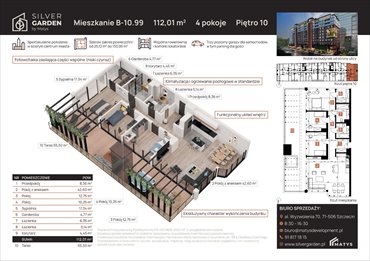 rzut mieszkanie na sprzedaż 112m2 mieszkanie Szczecin, Centrum, al. Wyzwolenia 70 / ul. Staszica 21