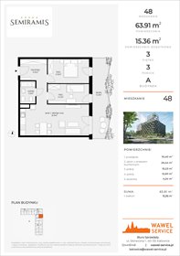 rzut mieszkanie na sprzedaż 64m2 mieszkanie Katowice, Bogucice - Dąbrówka Mała, Wiertnicza 32