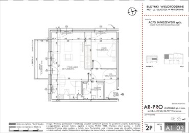 rzut mieszkanie na sprzedaż 47m2 mieszkanie Pruszków, Bąki, Długosza 42