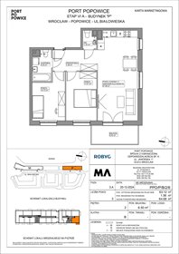 rzut mieszkanie na sprzedaż 63m2 mieszkanie Wrocław, Fabryczna, Białowieska 91a