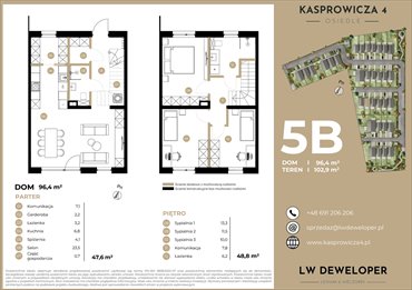 rzut dom na sprzedaż 96m2 dom Łódź, Jana Kasprowicza 4