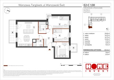 rzut mieszkanie na sprzedaż 82m2 mieszkanie Warszawa, Targówek, ul. Warszawski Świt
