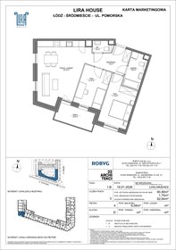 rzut mieszkanie na sprzedaż 61m2 mieszkanie Łódź, Pomorska 108