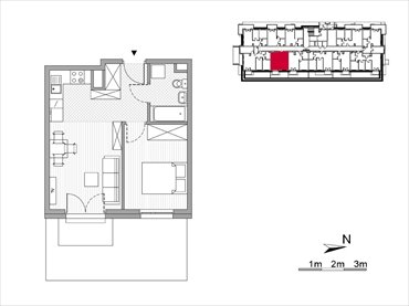 rzut mieszkanie na sprzedaż 36m2 mieszkanie Kraków, Mistrzejowice, Os. Piastów 77