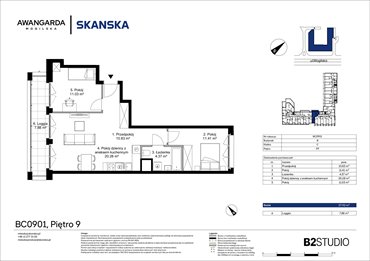 rzut mieszkanie na sprzedaż 58m2 mieszkanie Kraków, Prądnik Czerwony, Mogilska 126